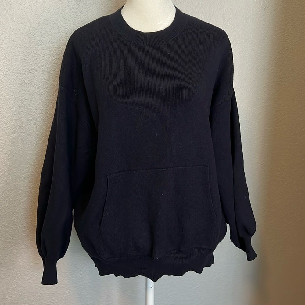 Zara Pullover Sweater with Pocket Size Small Navy